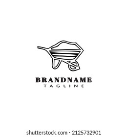 wheelbarrow logo cartoon icon design template black modern isolated vector illustration