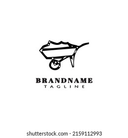 wheelbarrow logo template icon modern vector illustration