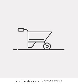 Wheelbarrow Modern Simple UI Vector Icon