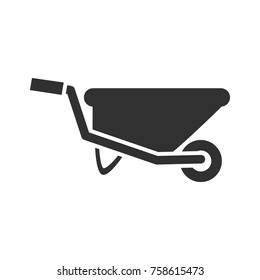 wheelbarrow. monochrome icon
