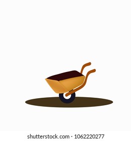 wheelbarrow on white background. vector