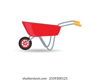 wheelbarrow with one wheel and handles stock illustration