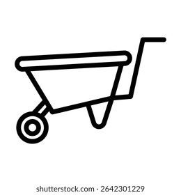  Wheelbarrow Outline bold Vector Icon which can be easily modified or Edited 