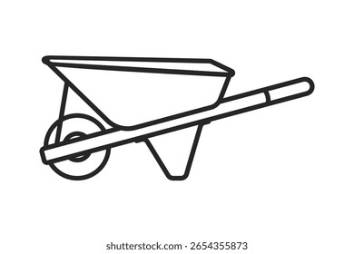 Carretilla como icono de Vector de contorno