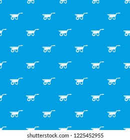 Wheelbarrow pattern vector seamless blue repeat for any use