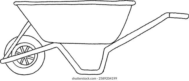 wheelbarrow, perfect for gardening and landscaping designs.