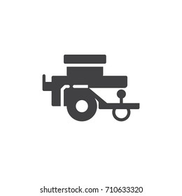 Wheelbarrow planter icon vector, filled flat sign, solid pictogram isolated on white. Symbol, logo illustration