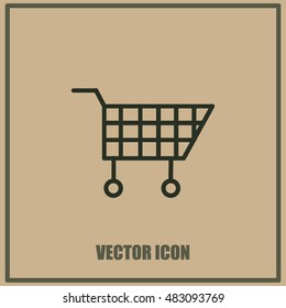 Wheelbarrow for shopping icon