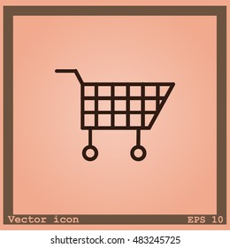 Wheelbarrow for shopping icon