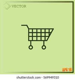 Wheelbarrow for shopping icon