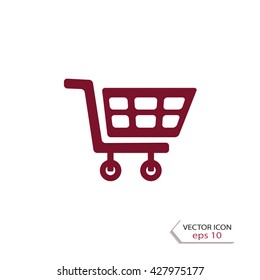 Wheelbarrow for shopping, vector design element