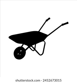 Icono de silueta de carretilla logo Ilustración vectorial aislado sobre fondo blanco