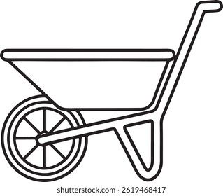 wheelbarrow Silhoutte Car Isoleted on White Background.