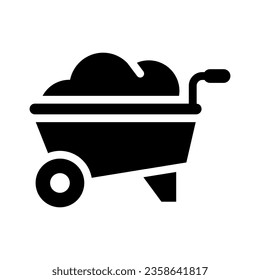 wheelbarrow solid icon illustration vector graphic