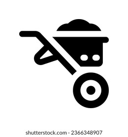 wheelbarrow solid icon. vector icon for your website, mobile, presentation, and logo design.