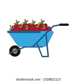 wheelbarrow with tomatoes symbol