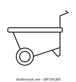 Symbol für das Werkzeug der Hantel auf weißem Hintergrund, Linienstil, Vektorgrafik