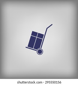 wheelbarrow for transportation of cargo icon 