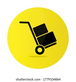 Wheelbarrow for transportation of cargo web icon vector image
