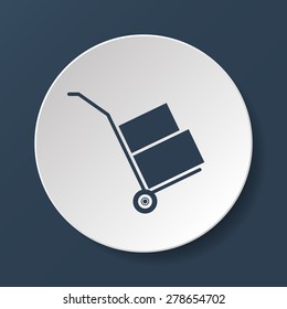 wheelbarrow for transportation of cargo, web icon. vector design