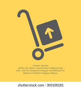 wheelbarrow for transportation of cargo, web icon. vector design