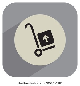 wheelbarrow for transportation of cargo, web icon. vector design