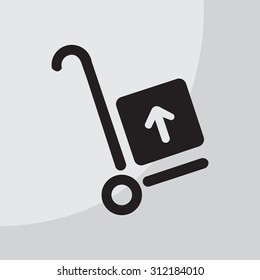 wheelbarrow for transportation of cargo, web icon. vector design