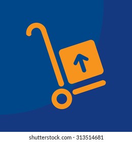 wheelbarrow for transportation of cargo, web icon. vector design