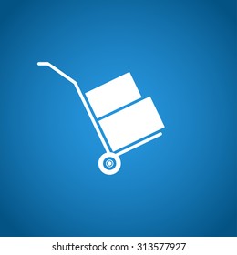 wheelbarrow for transportation of cargo, web icon. vector design