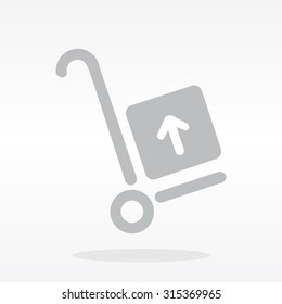 wheelbarrow for transportation of cargo, web icon. vector design