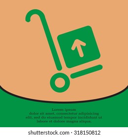 wheelbarrow for transportation of cargo, web icon. vector design