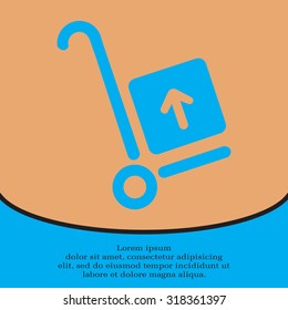 wheelbarrow for transportation of cargo, web icon. vector design