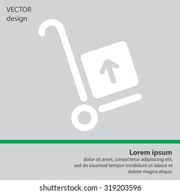 wheelbarrow for transportation of cargo, web icon. vector design