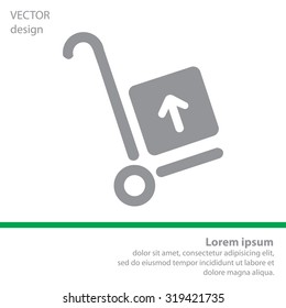 wheelbarrow for transportation of cargo, web icon. vector design