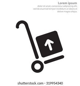 wheelbarrow for transportation of cargo, web icon. vector design