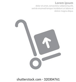wheelbarrow for transportation of cargo, web icon. vector design
