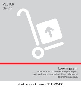 wheelbarrow for transportation of cargo, web icon. vector design