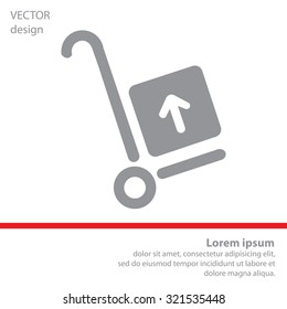 wheelbarrow for transportation of cargo, web icon. vector design
