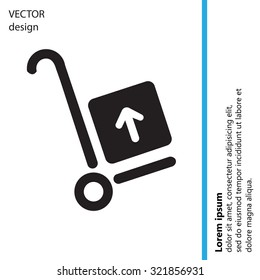 wheelbarrow for transportation of cargo, web icon. vector design