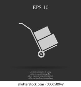 wheelbarrow for transportation of cargo, web icon. vector design
