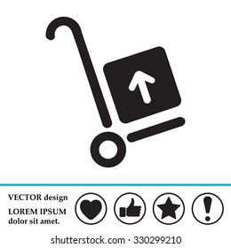 wheelbarrow for transportation of cargo, web icon. vector design