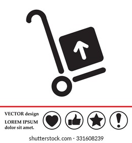 wheelbarrow for transportation of cargo, web icon. vector design