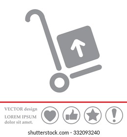 wheelbarrow for transportation of cargo, web icon. vector design