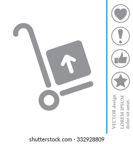 wheelbarrow for transportation of cargo, web icon. vector design