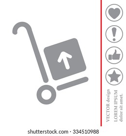 wheelbarrow for transportation of cargo, web icon. vector design