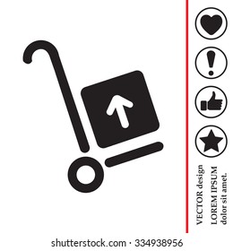 wheelbarrow for transportation of cargo, web icon. vector design
