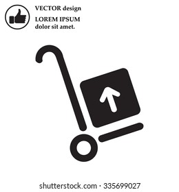 wheelbarrow for transportation of cargo, web icon. vector design