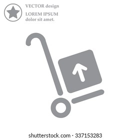 wheelbarrow for transportation of cargo, web icon. vector design