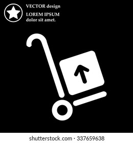 wheelbarrow for transportation of cargo, web icon. vector design
