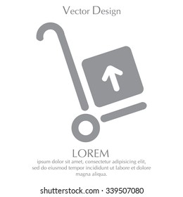 wheelbarrow for transportation of cargo, web icon. vector design